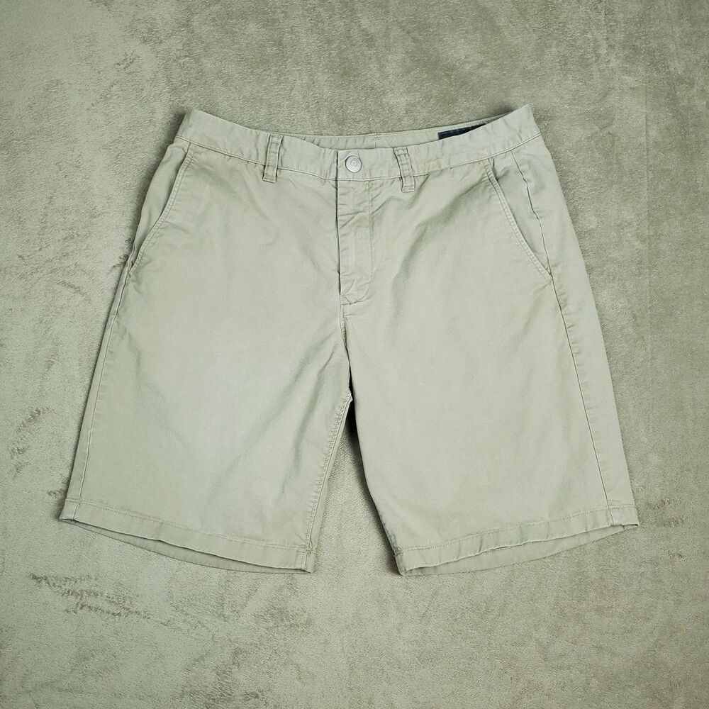 Bonobos Shorts Mens 32 Beige Stretch Flat Front 9 Inch Inseam Chino Casual